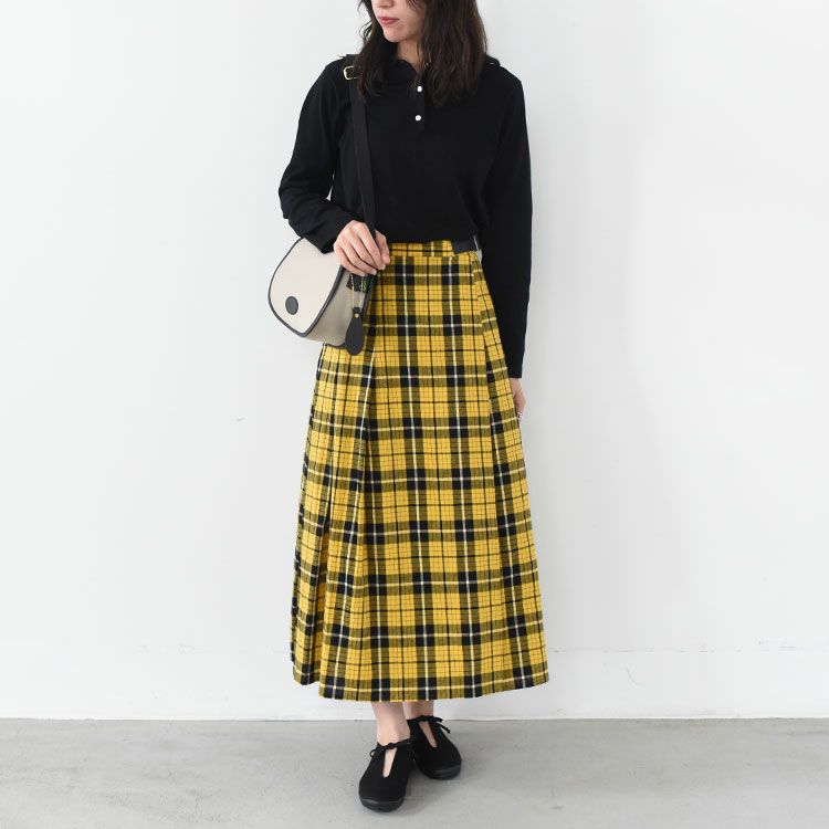 check wrap skirt チェックラップスカート