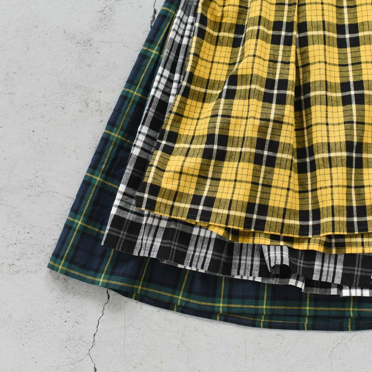 check wrap skirt チェックラップスカート