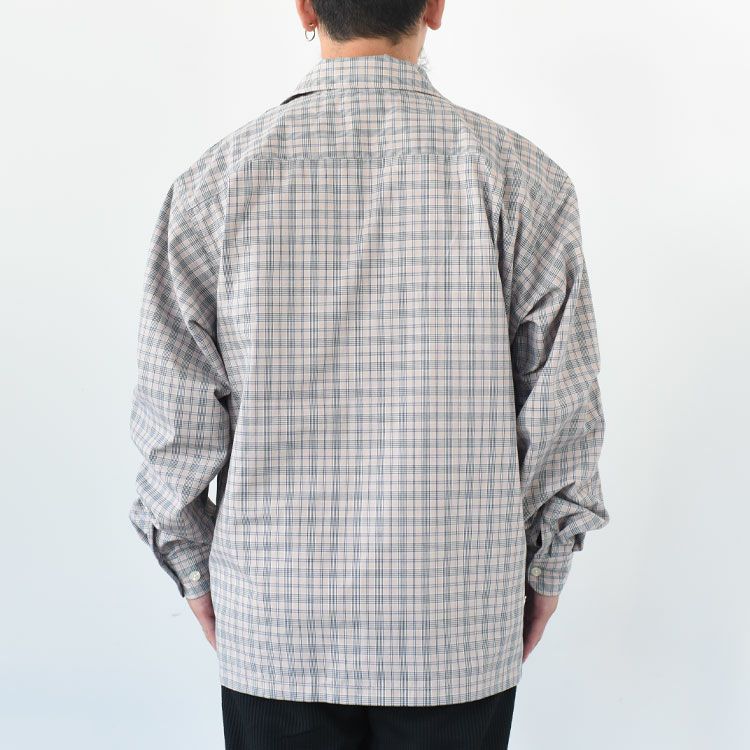 トップス TECH SPORTS OPEN COLLAR SHIRT L/S NOVA TECH SPORTS OPEN COLLAR SHIRT L/S NOVA CHECK - BEIGE (BE-81025W