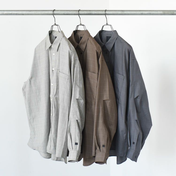 TECH REGULAR COLLAR SHIRT L/S GLEN CHECK テックレギュラーカラーシャツL/Sグレンチェック