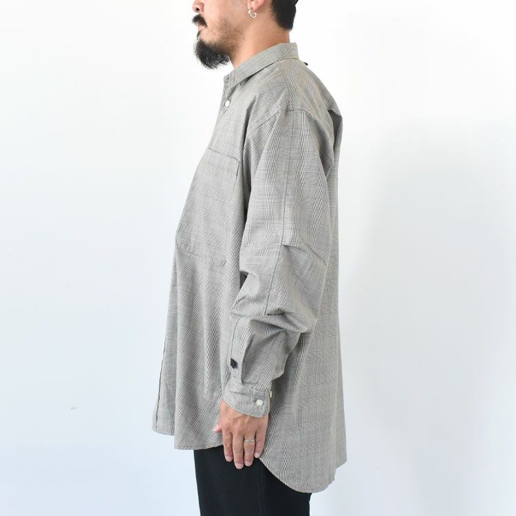 TECH REGULAR COLLAR SHIRT L/S GLEN CHECK テックレギュラーカラーシャツL/Sグレンチェック