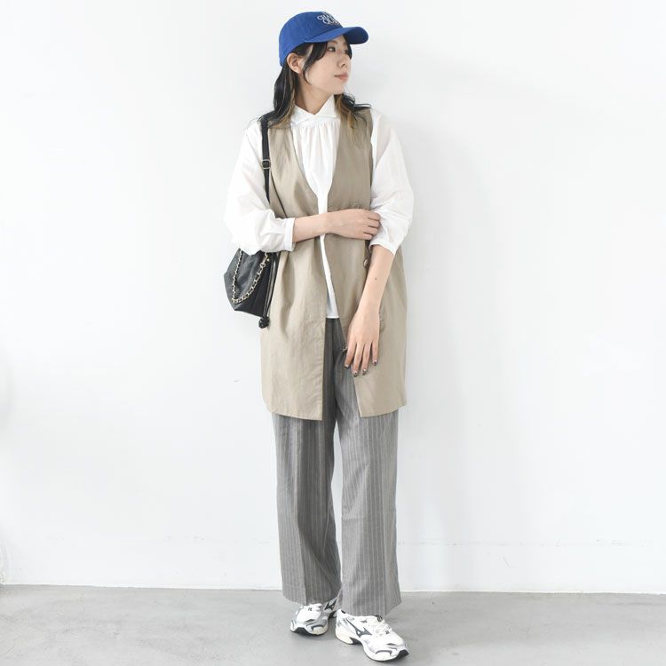 tand shirt collar gathered shirt スタンドシャツカラーギャザーシャツ