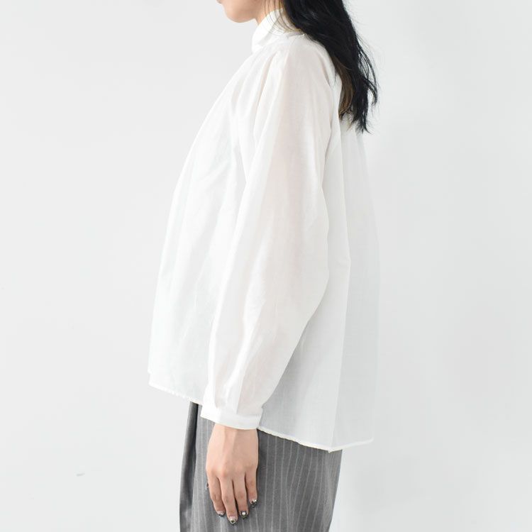 tand shirt collar gathered shirt スタンドシャツカラーギャザーシャツ