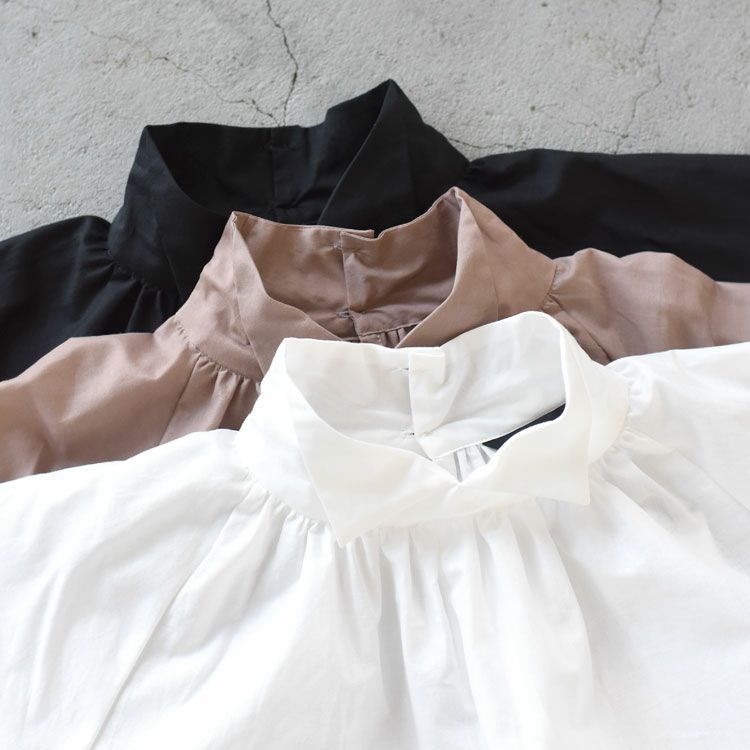 tand shirt collar gathered shirt スタンドシャツカラーギャザーシャツ