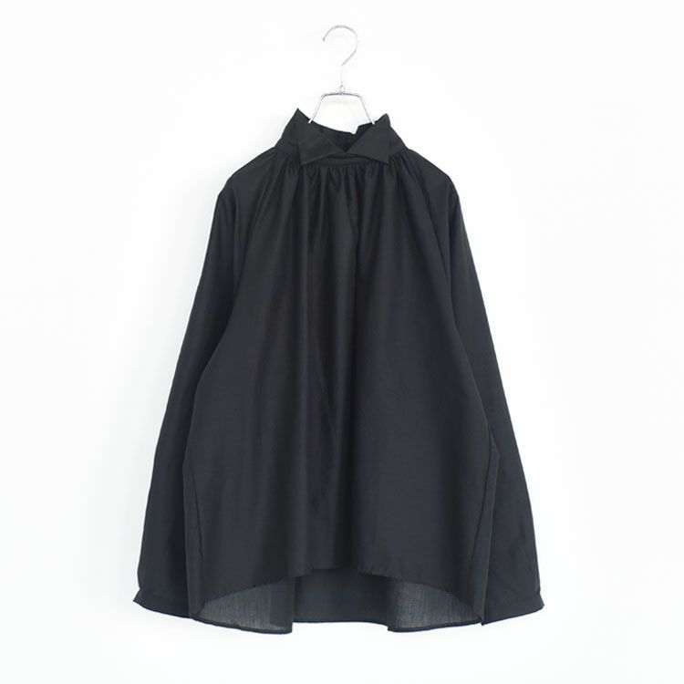 tand shirt collar gathered shirt スタンドシャツカラーギャザーシャツ