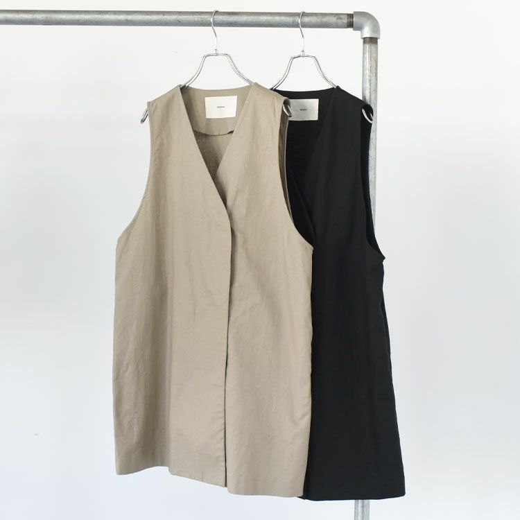 cotton linen wide vest コットンリネンワイドベスト