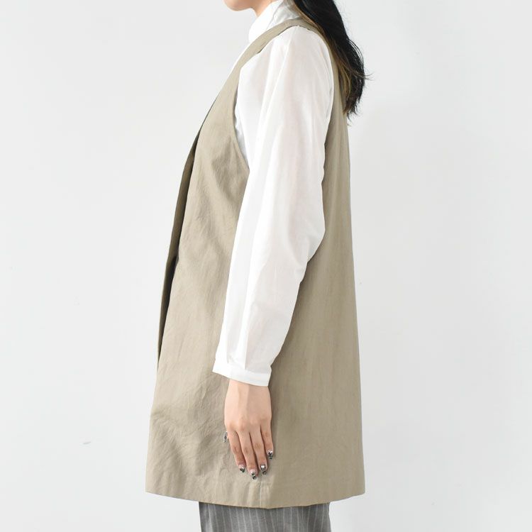 cotton linen wide vest コットンリネンワイドベスト