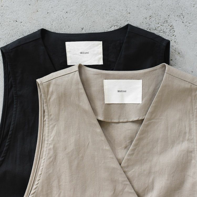 cotton linen wide vest コットンリネンワイドベスト
