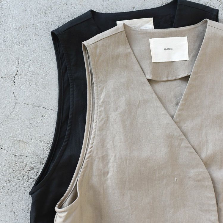 cotton linen wide vest コットンリネンワイドベスト