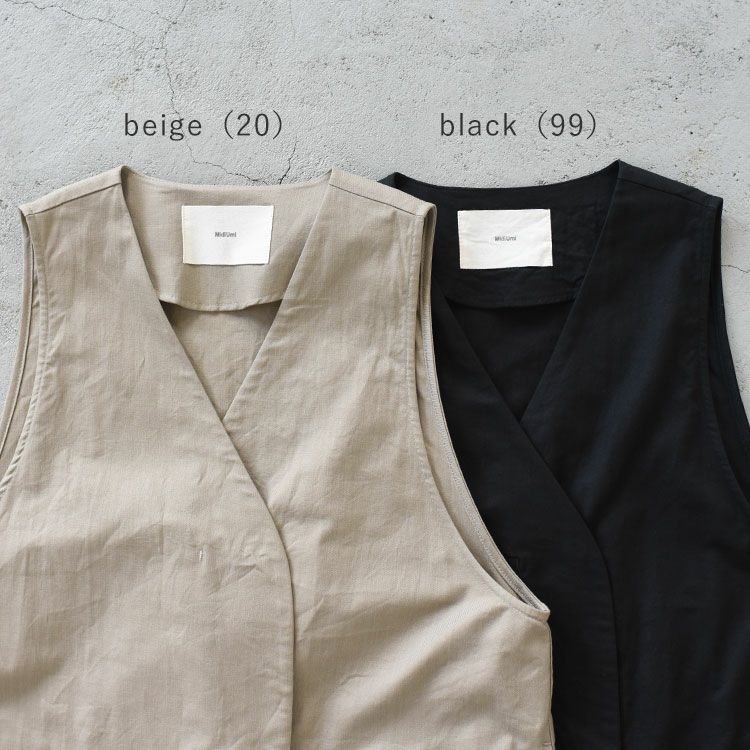 cotton linen wide vest コットンリネンワイドベスト/MidiUmi
