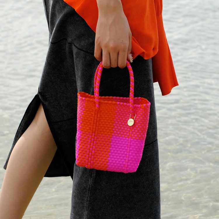 本日限定お値下げ！レトラ　メルカドバッグ赤　新品 MERCADO BAG - ROMBO - Red / White (M) | Letra｜レトラ公式通販