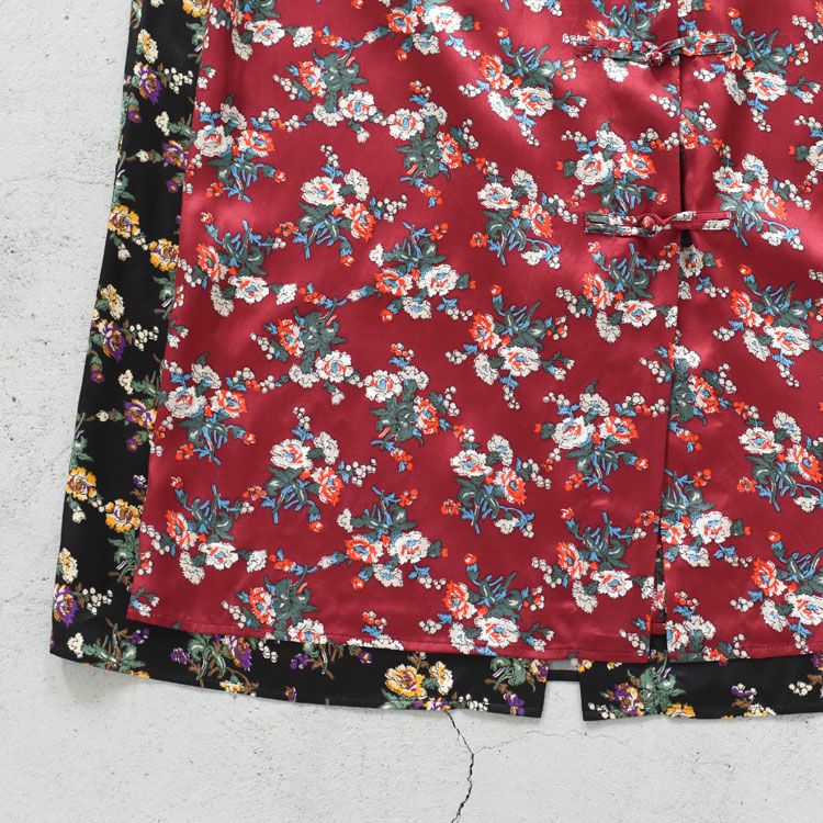 FLOWER BOUQUET PRINTED SATIN SKIRT フラワーブーケプリントサテンスカート