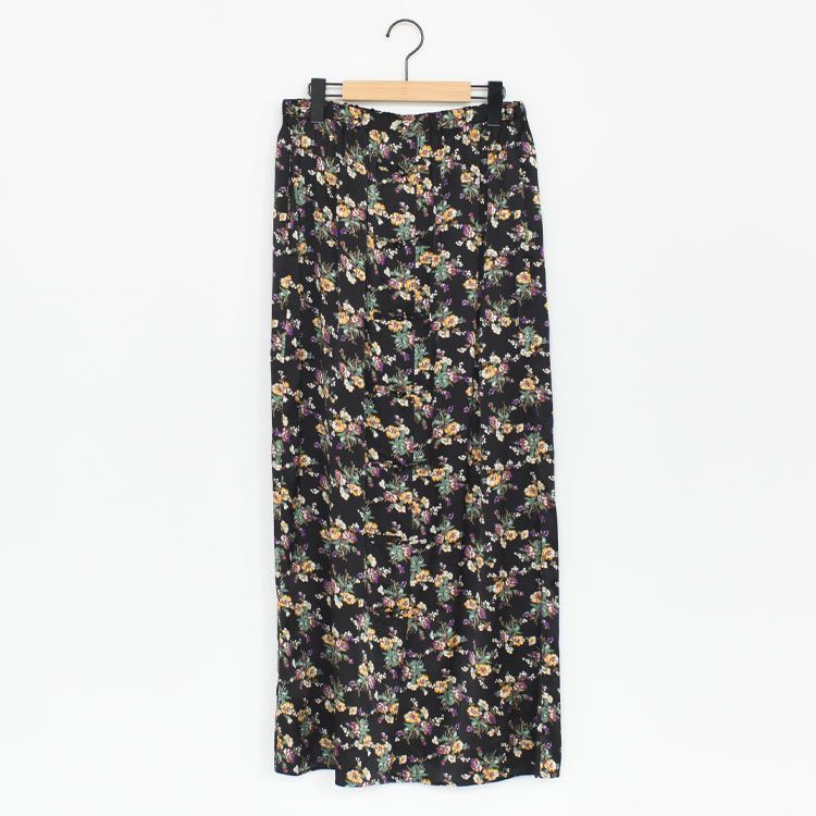 FLOWER BOUQUET PRINTED SATIN SKIRT フラワーブーケプリントサテンスカート