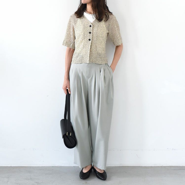 high waist tuck pants ハイウエスト タックパンツ