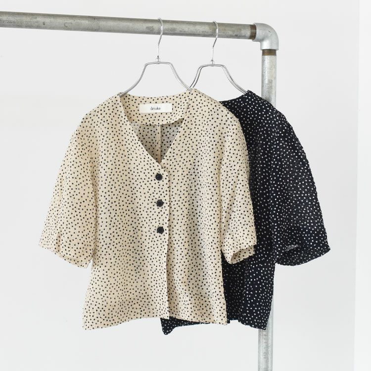 Vneck Dot Blouse Vネック ドットブラウス
