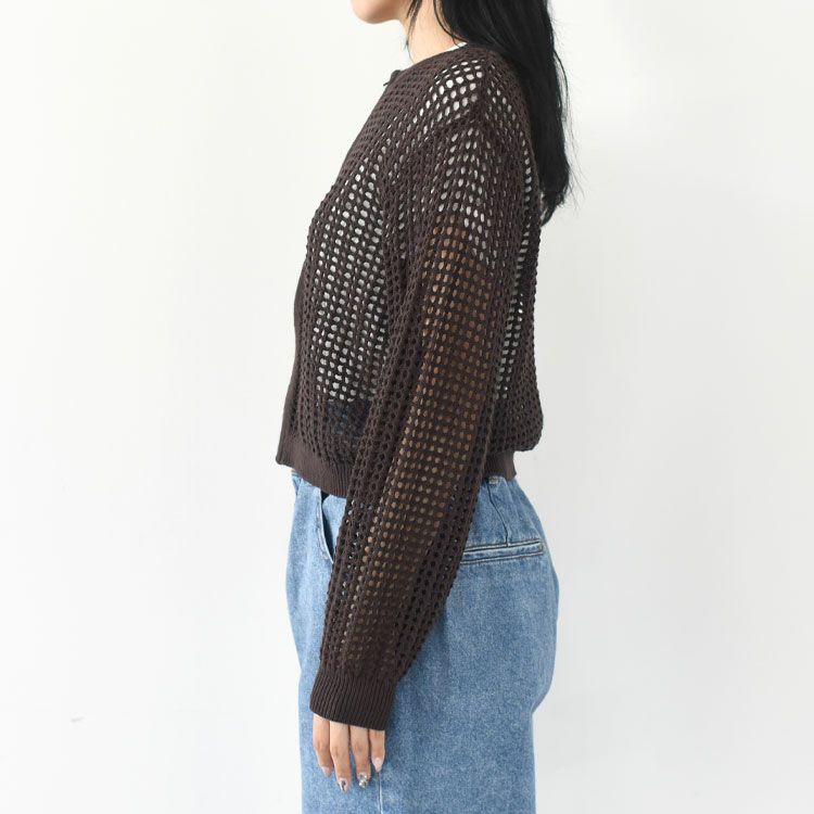 mesh knit zip cardigan メッシュニットジップカーディガン