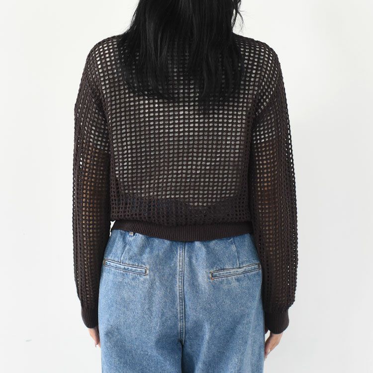 mesh knit zip cardigan メッシュニットジップカーディガン