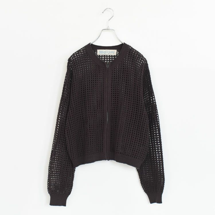 mesh knit zip cardigan メッシュニットジップカーディガン