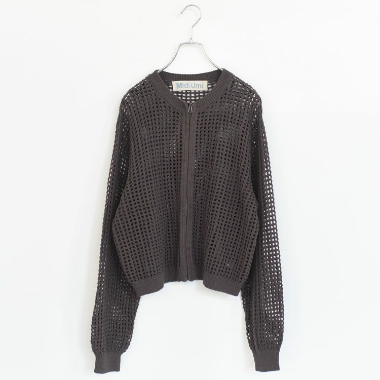 mesh knit zip cardigan メッシュニットジップカーディガン