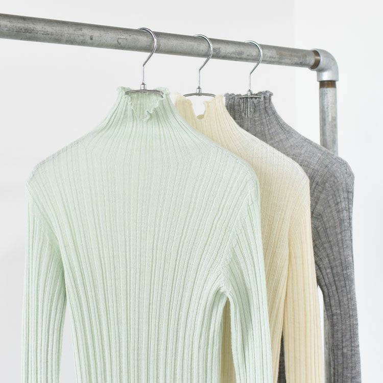 ROYAL BABY ALPACA RANDOM RIBBED-KNIT HIGH-NECK P/O ランダムリブニット ハイネックプルオーバー