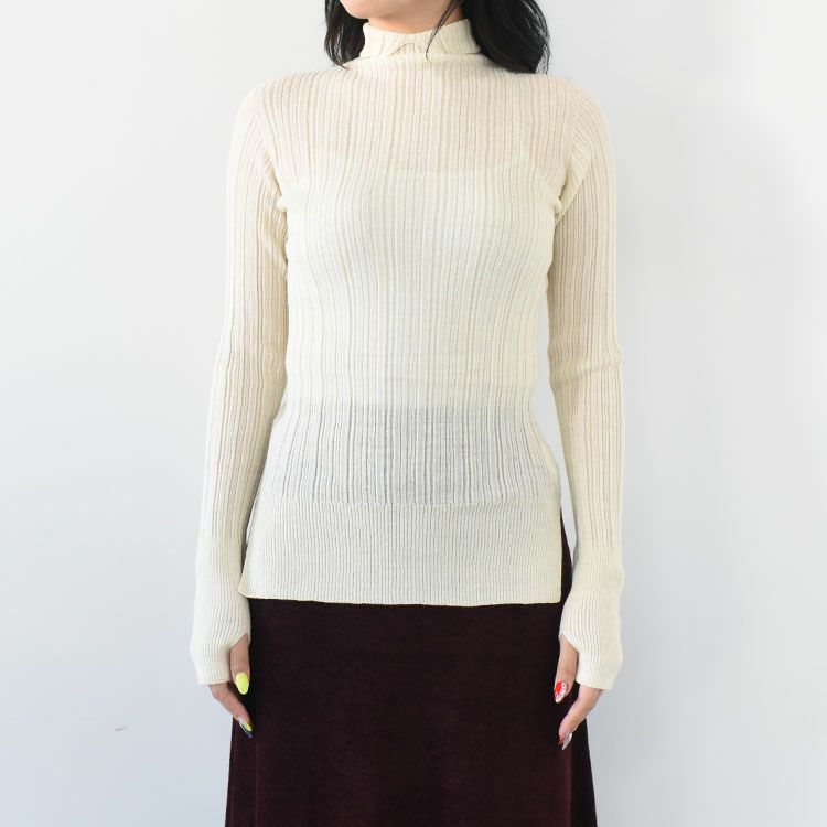 ROYAL BABY ALPACA RANDOM RIBBED-KNIT HIGH-NECK P/O ランダムリブニット ハイネックプルオーバー