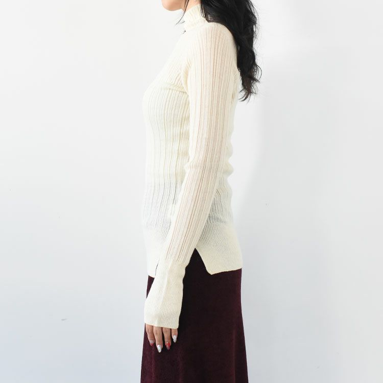 ROYAL BABY ALPACA RANDOM RIBBED-KNIT HIGH-NECK P/O ランダムリブニット ハイネックプルオーバー