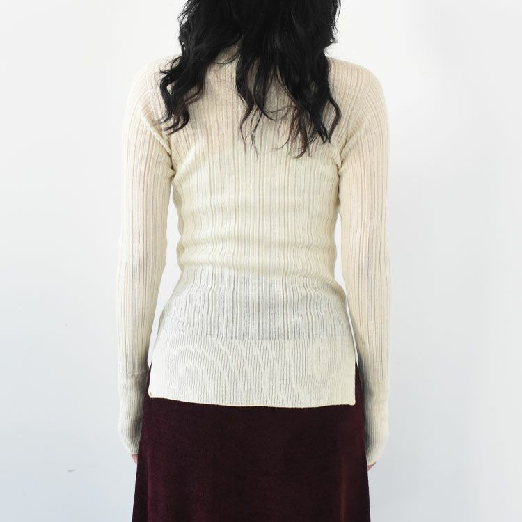ROYAL BABY ALPACA RANDOM RIBBED-KNIT HIGH-NECK P/O ランダムリブニット ハイネックプルオーバー
