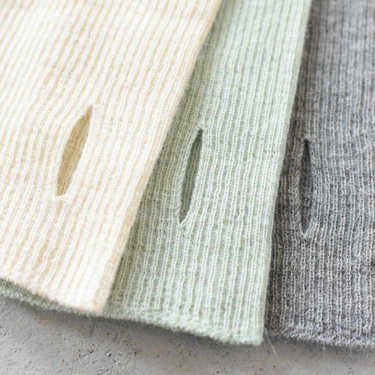 ROYAL BABY ALPACA RANDOM RIBBED-KNIT HIGH-NECK P/O ランダムリブニット ハイネックプルオーバー