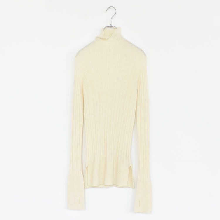 ROYAL BABY ALPACA RANDOM RIBBED-KNIT HIGH-NECK P/O ランダムリブニット ハイネックプルオーバー