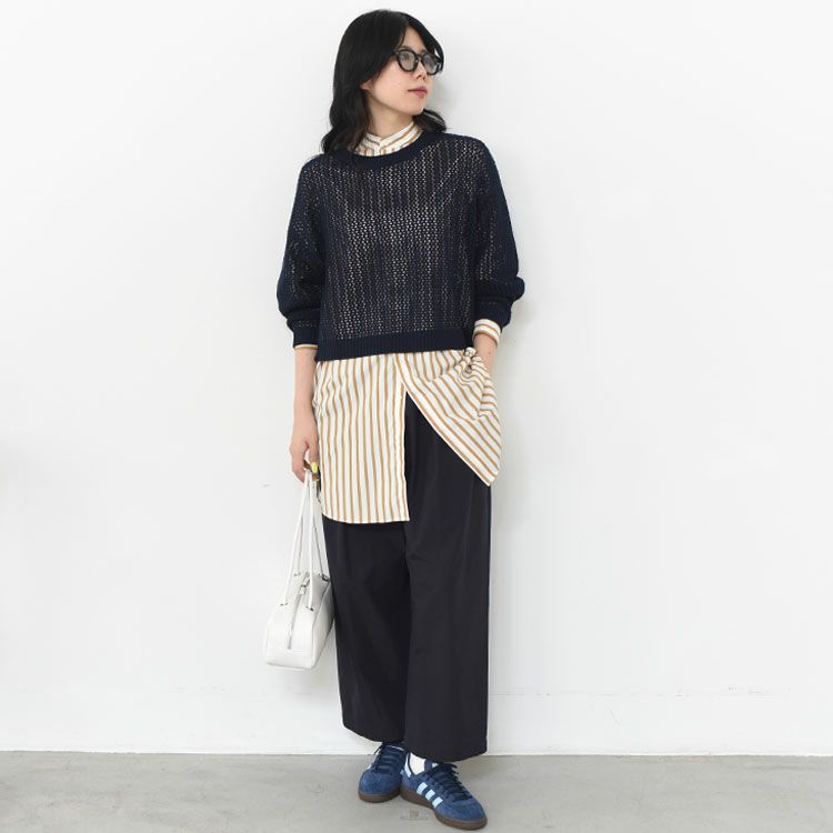 mesh crew neck P/O メッシュクルーネックプルオーバー