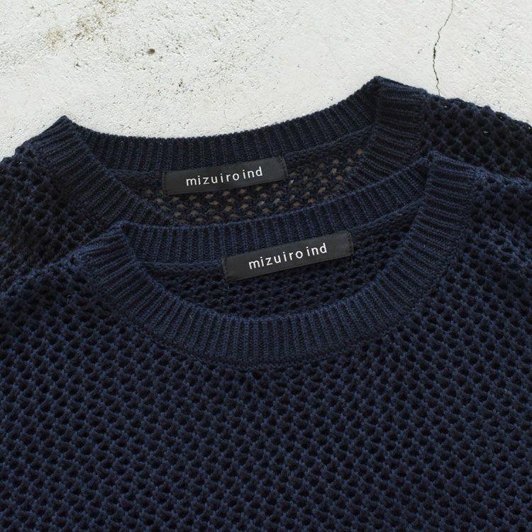 mesh crew neck P/O メッシュクルーネックプルオーバー