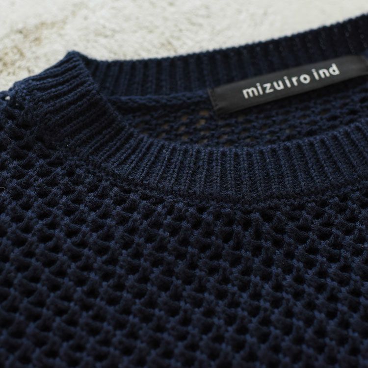 mesh crew neck P/O メッシュクルーネックプルオーバー