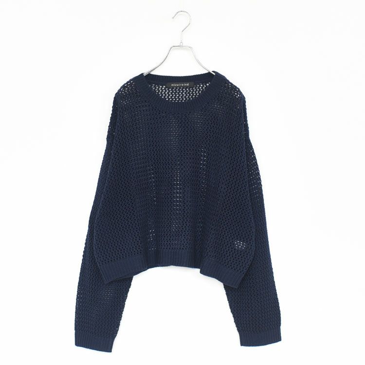 mesh crew neck P/O メッシュクルーネックプルオーバー