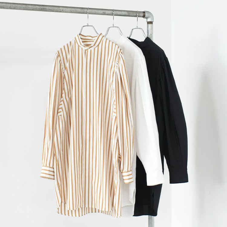 GATHER SLEEVE LONG SHT ギャザースリーブ ロングシャツ