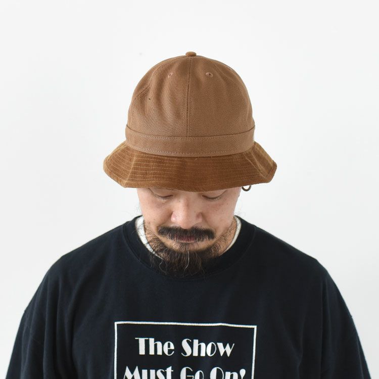 エクスプローラー Powered by GORO NAKATSUGAWA（MIN-NANO） ブラウンキャンバス カーキコーデュロイブリム