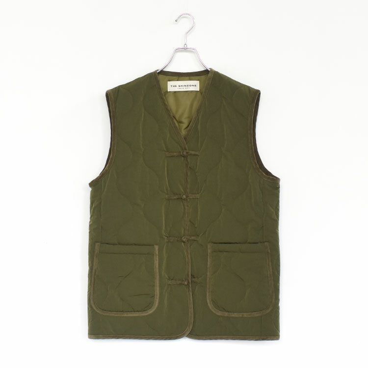 CHINA BUTTON QUILTED VEST チャイナボタン キルティングベスト