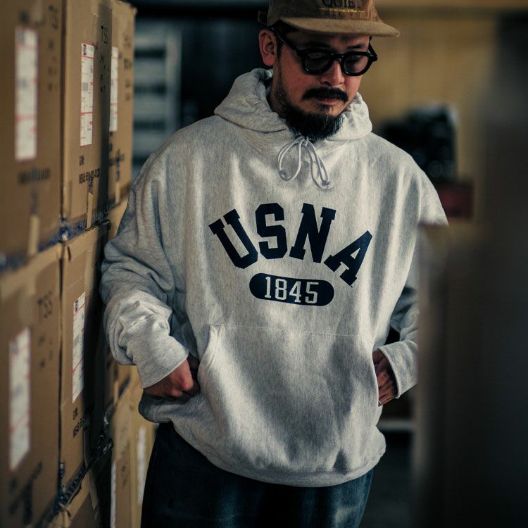 U.S.N.A. CHAMPION REVERSE WEAVE HOODIE リバースウィーブフーディー