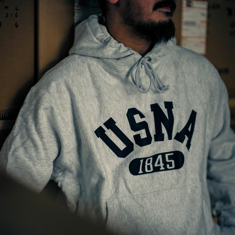 U.S.N.A. CHAMPION REVERSE WEAVE HOODIE リバースウィーブフーディー