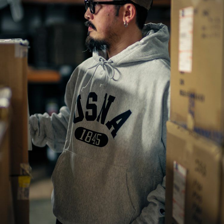 U.S.N.A. CHAMPION REVERSE WEAVE HOODIE リバースウィーブフーディー