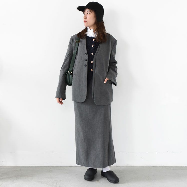 SALE 20％OFF】Collarless Over Jacket カラーレス オーバージャケット