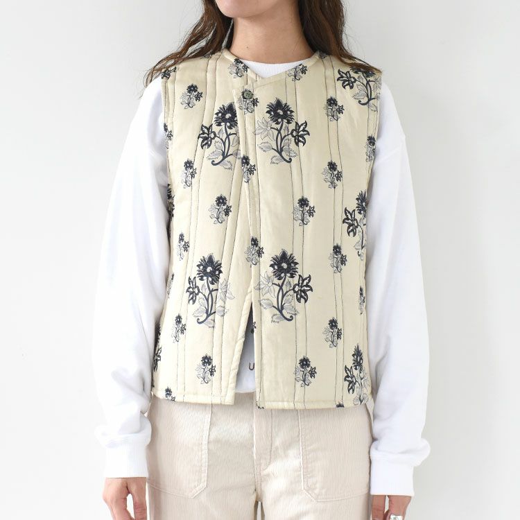 SALE 20％OFF】2way print quitting vest 2WAYプリントキルティング