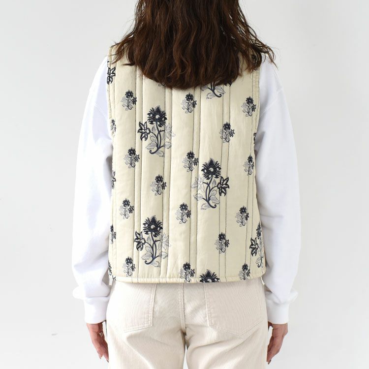 2way print quitting vest 2WAYプリントキルティングベスト