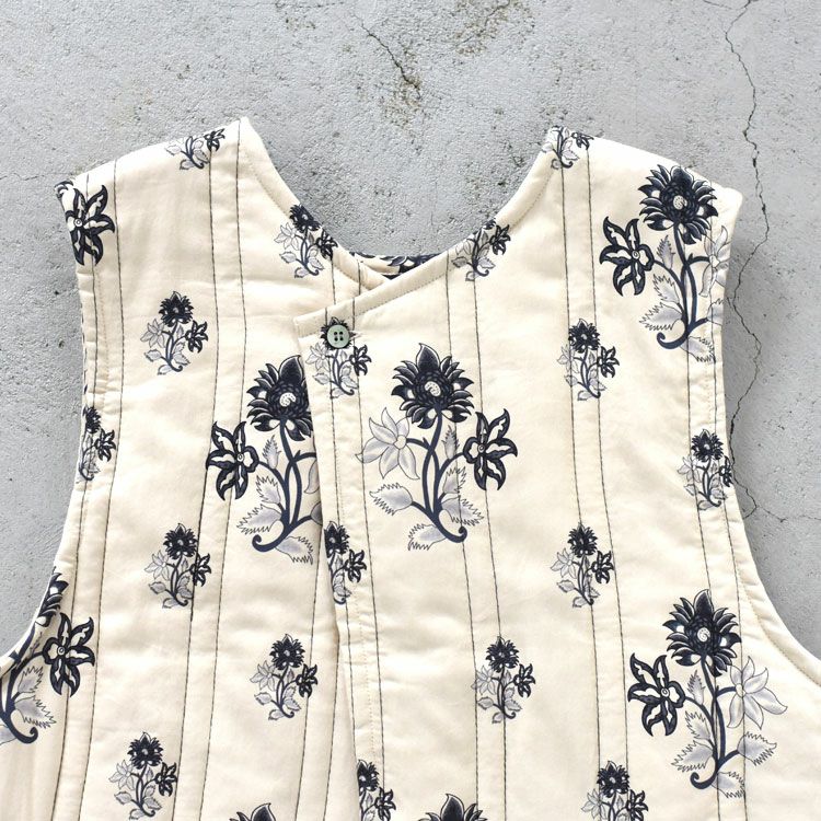 2way print quitting vest 2WAYプリントキルティングベスト