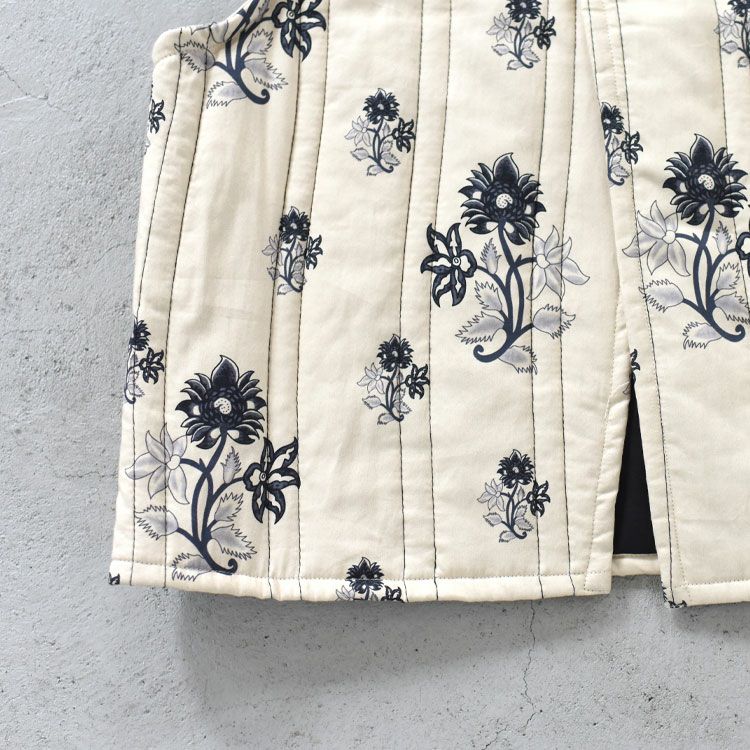 2way print quitting vest 2WAYプリントキルティングベスト