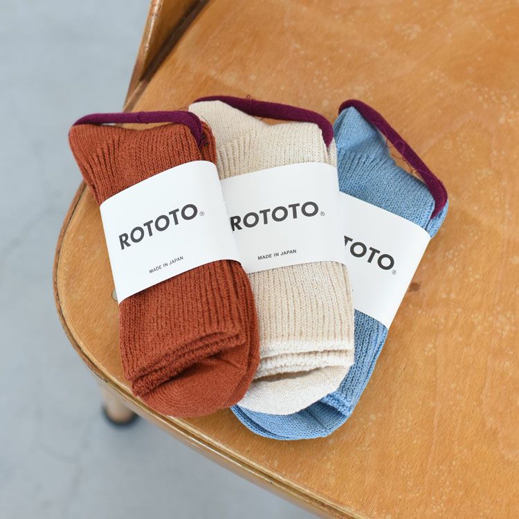 WASHI/RECYCLED COTTON RIB CREW SOCKS 和紙/リサイクルコットン リブクルーソックス