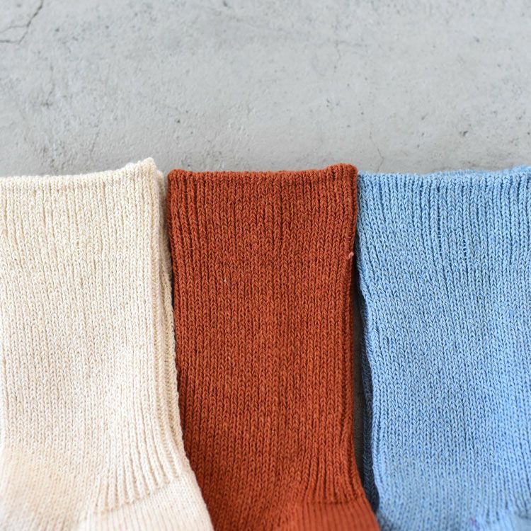 WASHI/RECYCLED COTTON RIB CREW SOCKS 和紙/リサイクルコットン リブクルーソックス