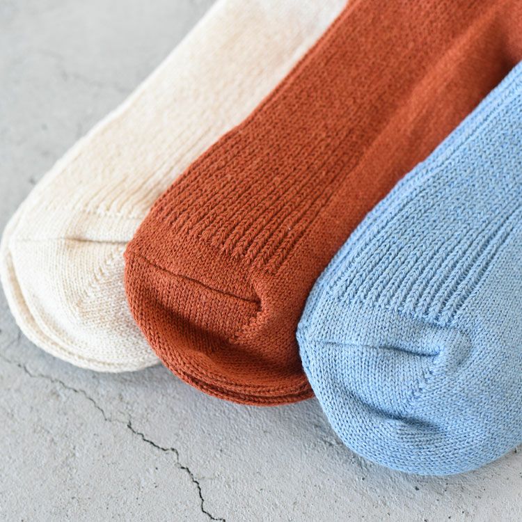 WASHI/RECYCLED COTTON RIB CREW SOCKS 和紙/リサイクルコットン リブクルーソックス