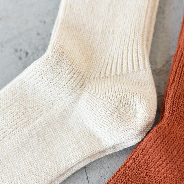 WASHI/RECYCLED COTTON RIB CREW SOCKS 和紙/リサイクルコットン リブクルーソックス