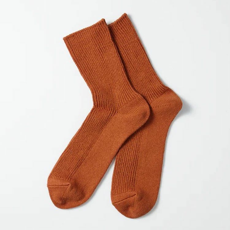WASHI/RECYCLED COTTON RIB CREW SOCKS 和紙/リサイクルコットン リブクルーソックス