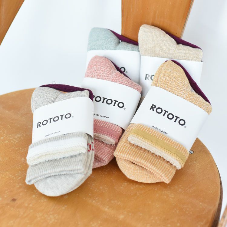 DOUBLE FACE MINI CREW SOCKS ”ORGANIC COTTON” ダブルフェイス ミニクルーソックス "オーガニックコットン"